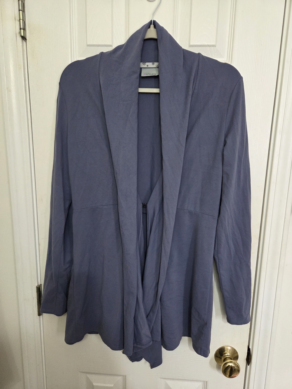Athleta Slate Blue Open Draped Cardigan